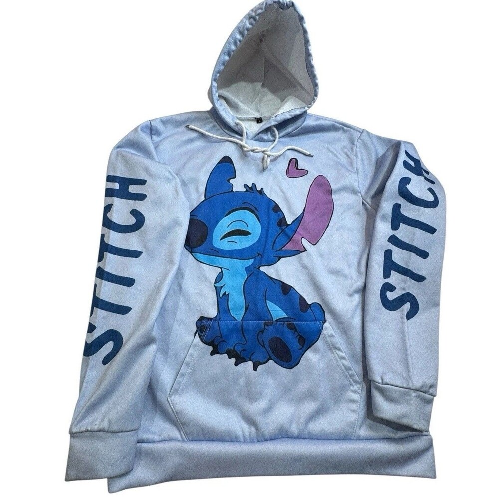Stitch Character Graphic‎ Hoodie Blue Size L (fits like small or medium)